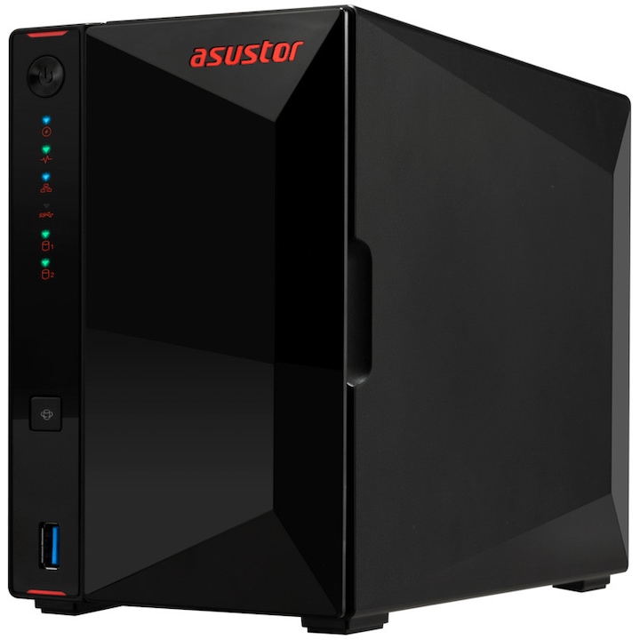 Asustor NAS Asustor, Nimbustor 2 Gen2 AS5402T, 2 Bay, Quad-Core 2.0GHz, 4GB DDR4, Black - IT-Fashion.ro