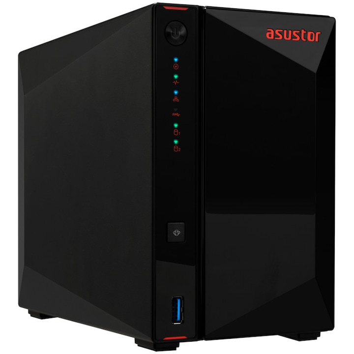 Asustor NAS Asustor, Nimbustor 2 Gen2 AS5402T, 2 Bay, Quad-Core 2.0GHz, 4GB DDR4, Black - IT-Fashion.ro