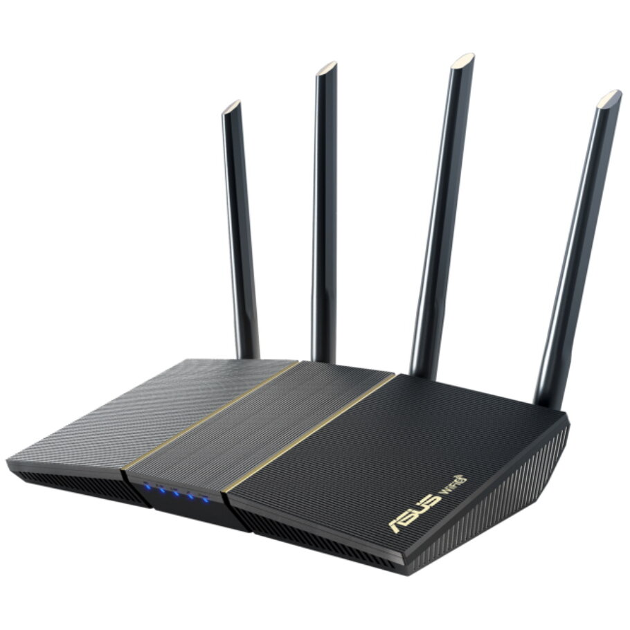 ASUS Router wireless ASUS RT-AX57 AX3000, Dual-Band, 4x LAN, 1x WAN, Wi-Fi 6, Negru - IT-Fashion.ro