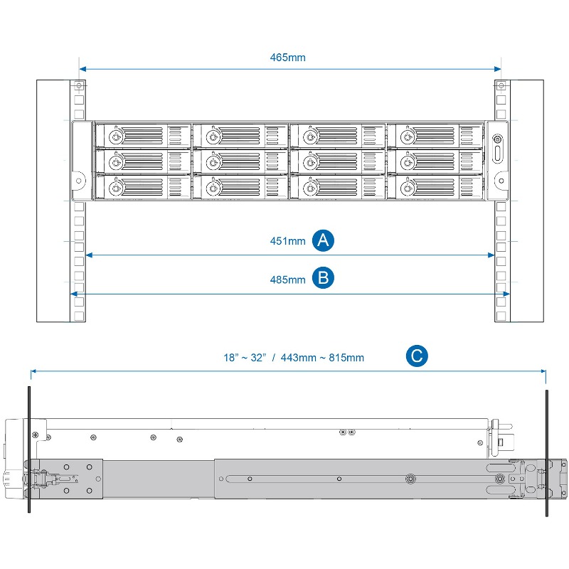 QNAP Accesoriu NAS QNAP RAIL-B02 Rail Kit, Gray - IT-Fashion.ro