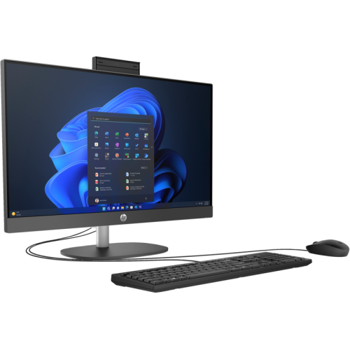 HP All-In-One HP ProOne 240 G10 AIO BY6U3ET, Intel Core Ultra 7 155U, 23.8 inch, RAM 16GB, SSD 512GB, Intel Graphics, Fara sistem de operare, Black - IT-Fashion.ro