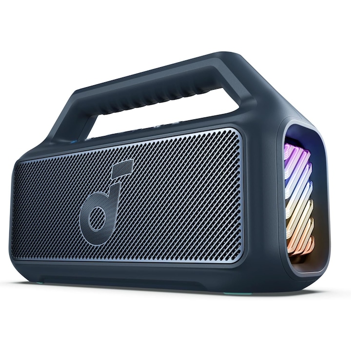 Anker Boxa portabila Anker Soundcore Boom 2, 80W, BassUp 2.0, IPX7, Lumini RGB, Bluetooth 6, Auracast™, Albastru - IT-Fashion.ro