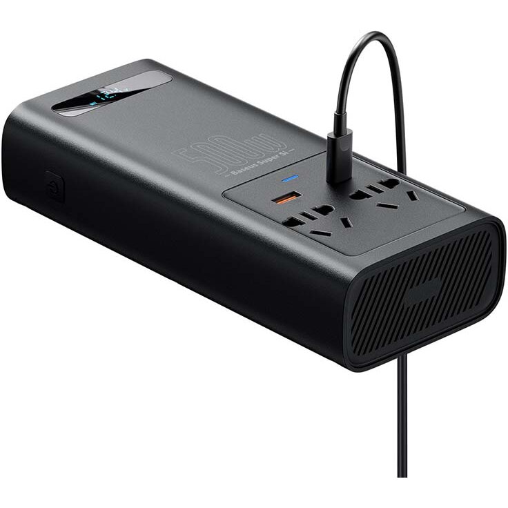 Invertor Auto BASEUS CGNB000101, 12V-220V, 500W, USB-C și USB-A - Imagine 3