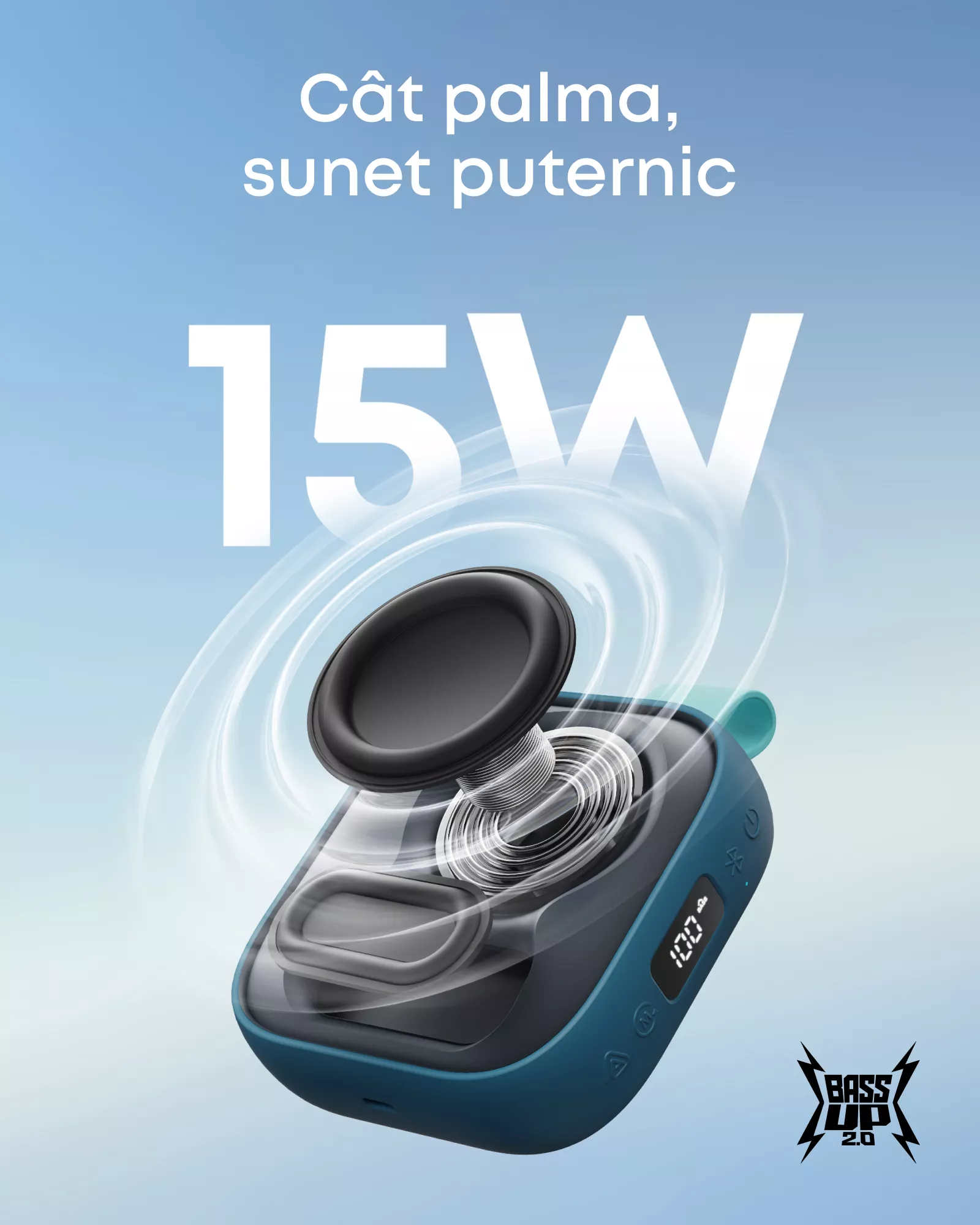 Anker Boxa portabila ANKER Soundcore Boom Go 3i D5103030, BassUp 2.0, Bluetooth 6.0, 15W, IP68, Blue - IT-Fashion.ro