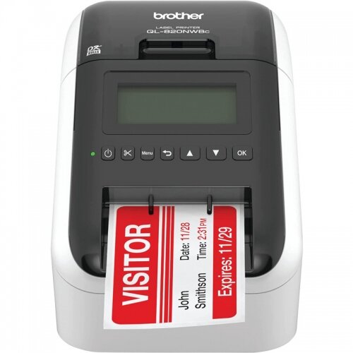 Brother Imprimantă termică pentru etichete BROTHER QL-820NWBc, Wi-Fi, Bluetooth, AirPrint, Alb - IT-Fashion.ro