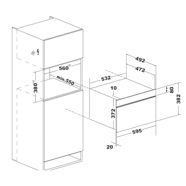 Cuptor cu microunde HEINNER incorporabil HMW-MDBI34CTBK, 34 L, 900 W, Grill, Negru - Imagine 4