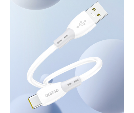 Cablu de date si incarcare DUDAO L25ST, USB-A - USB-C, 100W, 1m, Alb - Imagine 3