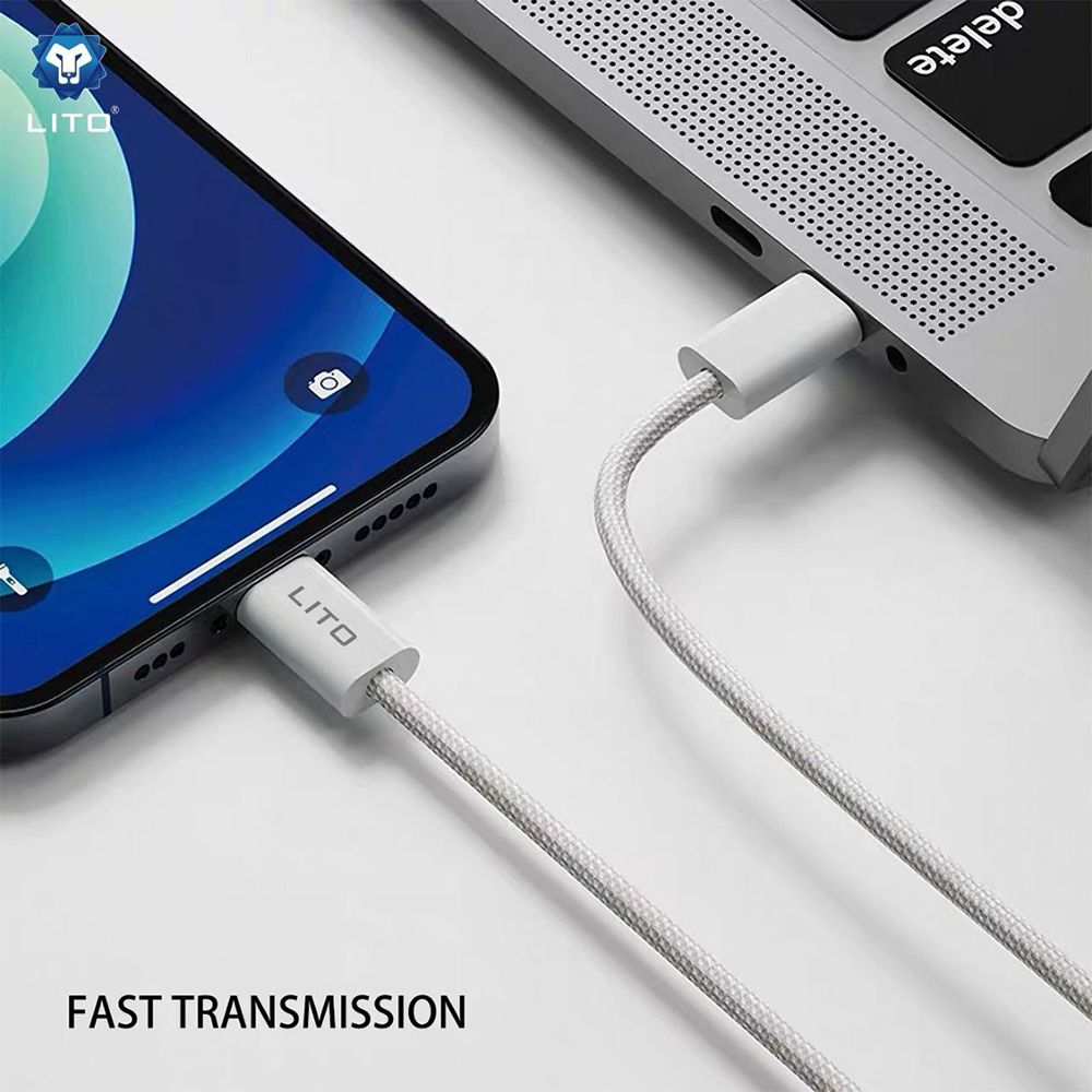 Cablu de date si incarcare LITO LD04CL, USB-C - Lightning, 1m, Alb - Imagine 3