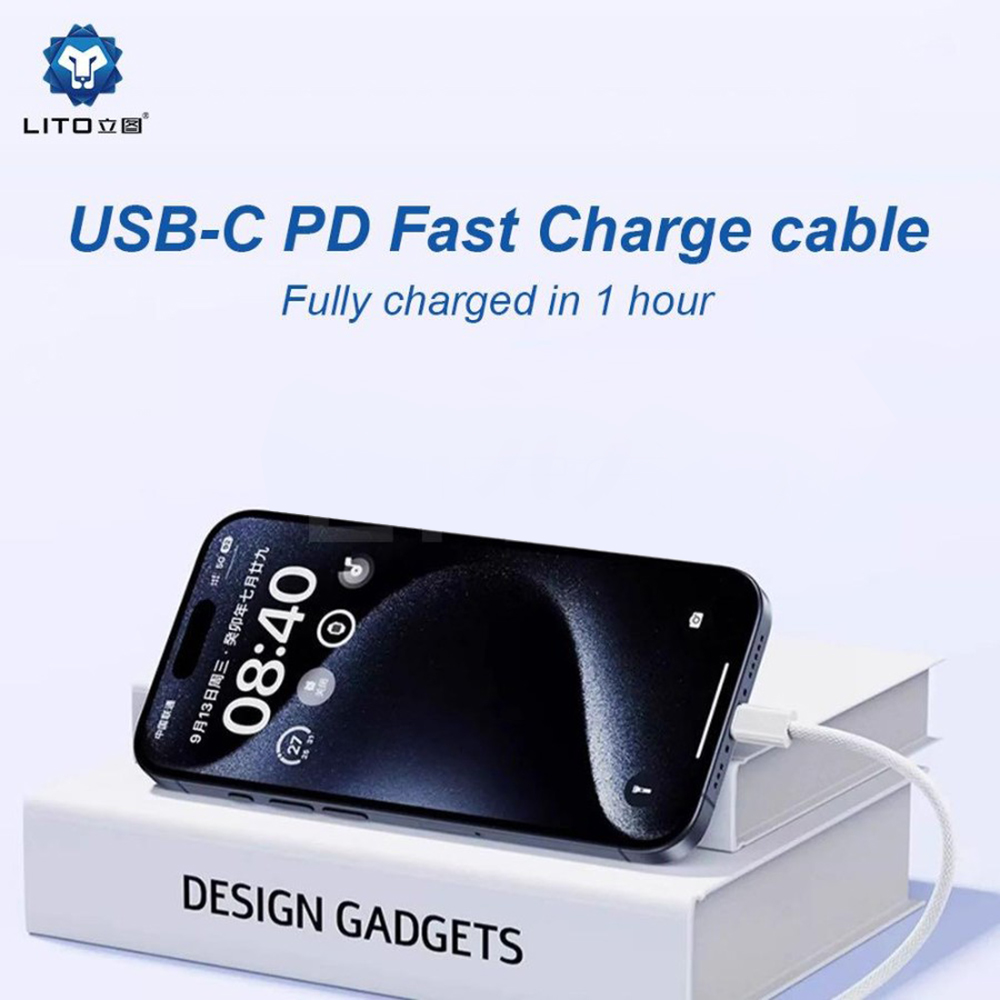 Cablu de date si incarcare LITO LD04CL, USB-C - Lightning, 1m, Alb - Imagine 4