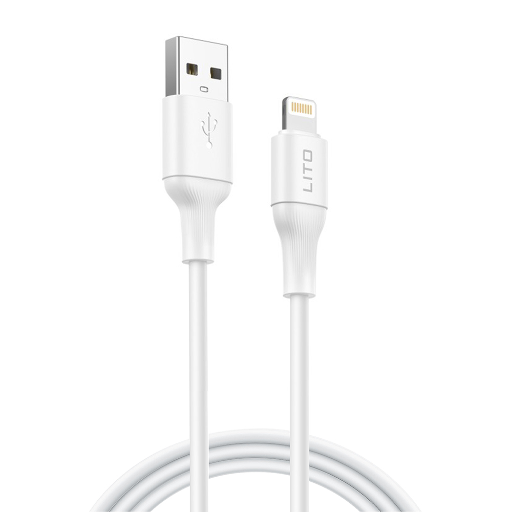 Cablu de date si incarcare LITO LD06L, USB - Lightning, 1m, Alb - Imagine 1