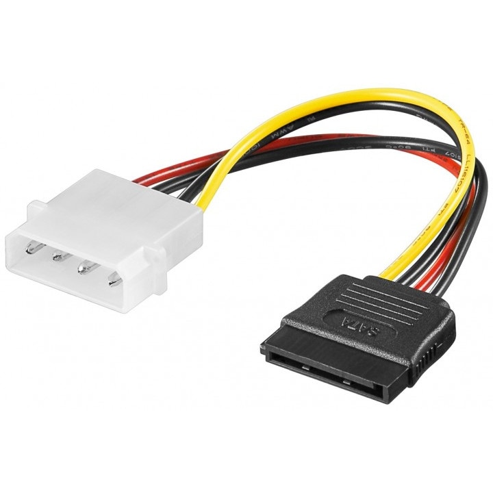 OEM Cablu alimentare OEM Molex 5.25 tata - SATA mama 0.13m - IT-Fashion.ro