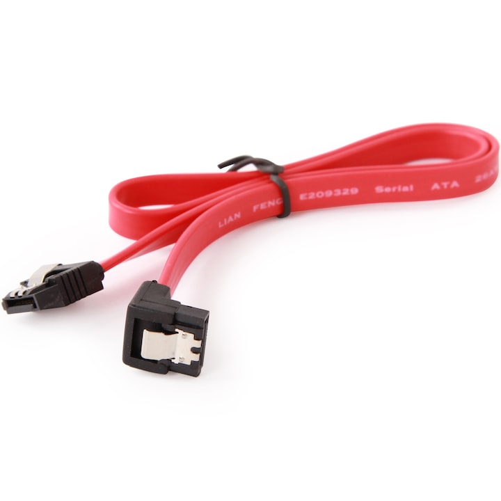 GEMBIRD Cablu de date GEMBIRD CC-SATAM-DATA90-0.3M, SATA III, 30cm, Orange - IT-Fashion.ro