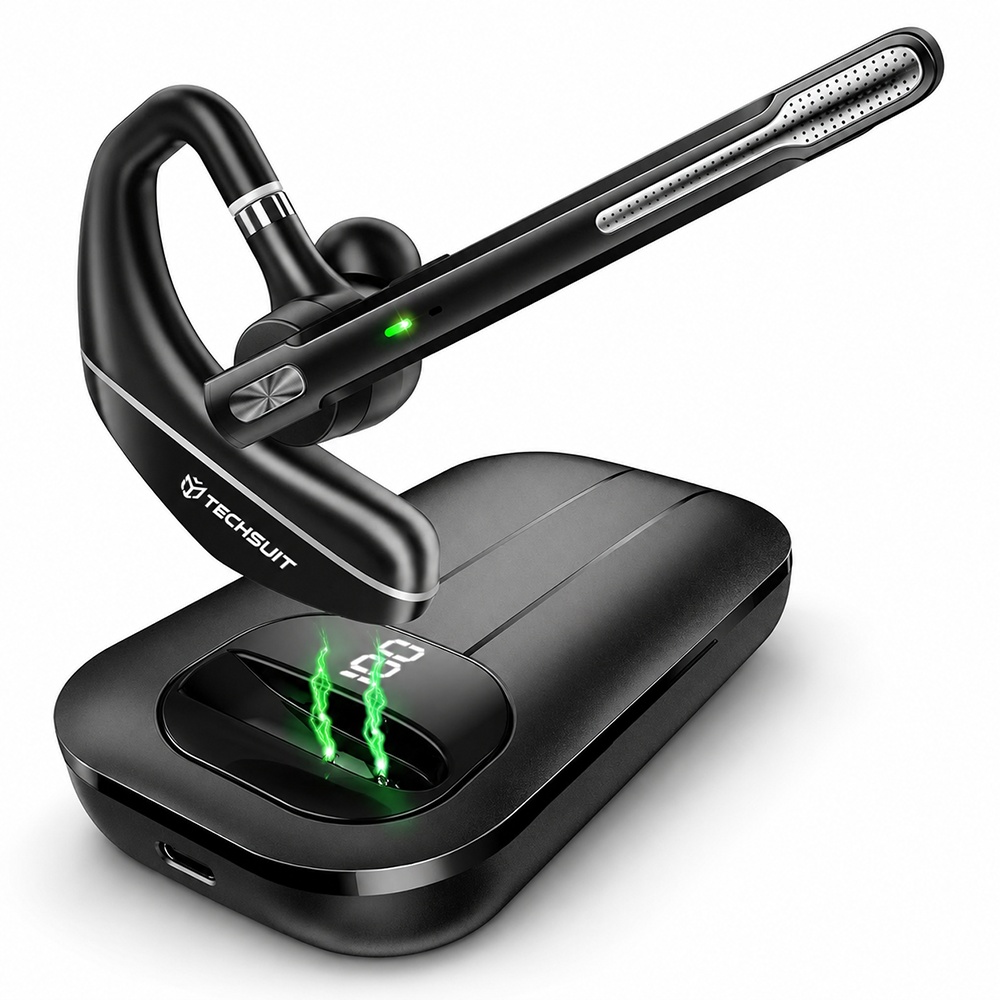 Cască Bluetooth Techsuit Hearyo A6L KF2348473, Bluetooth 5.3, IPX4, Negru - Imagine 1