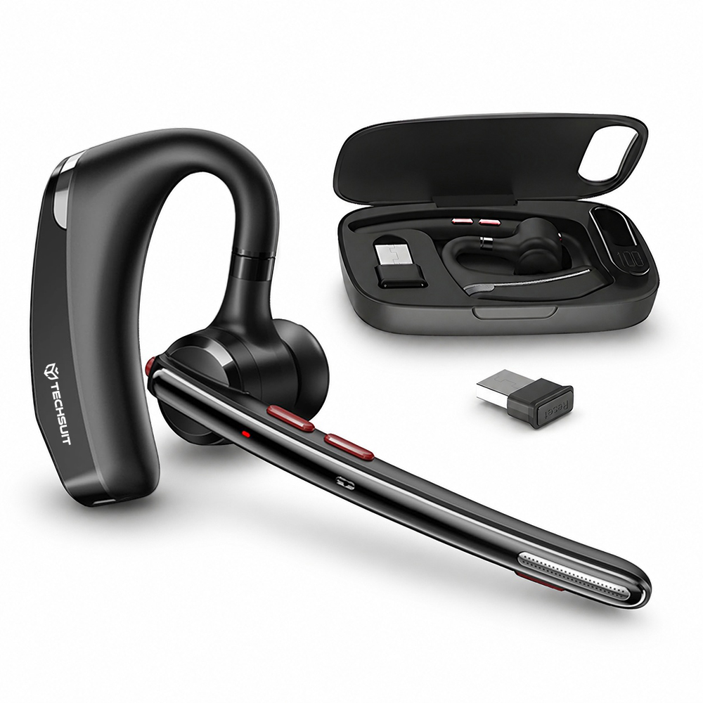 TECHSUIT Casca Bluetooth Techsuit SoundForce Pro G10, Bluetooth 5.1, Distanta de transmisie pana la 15m, USB Type-C, Negru - IT-Fashion.ro