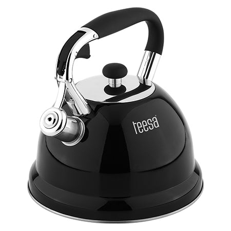 TEESA Ceainic cu fluier TEESA TSA0152, 3L, oțel inoxidabil, mâner ergonomic, Black - IT-Fashion.ro