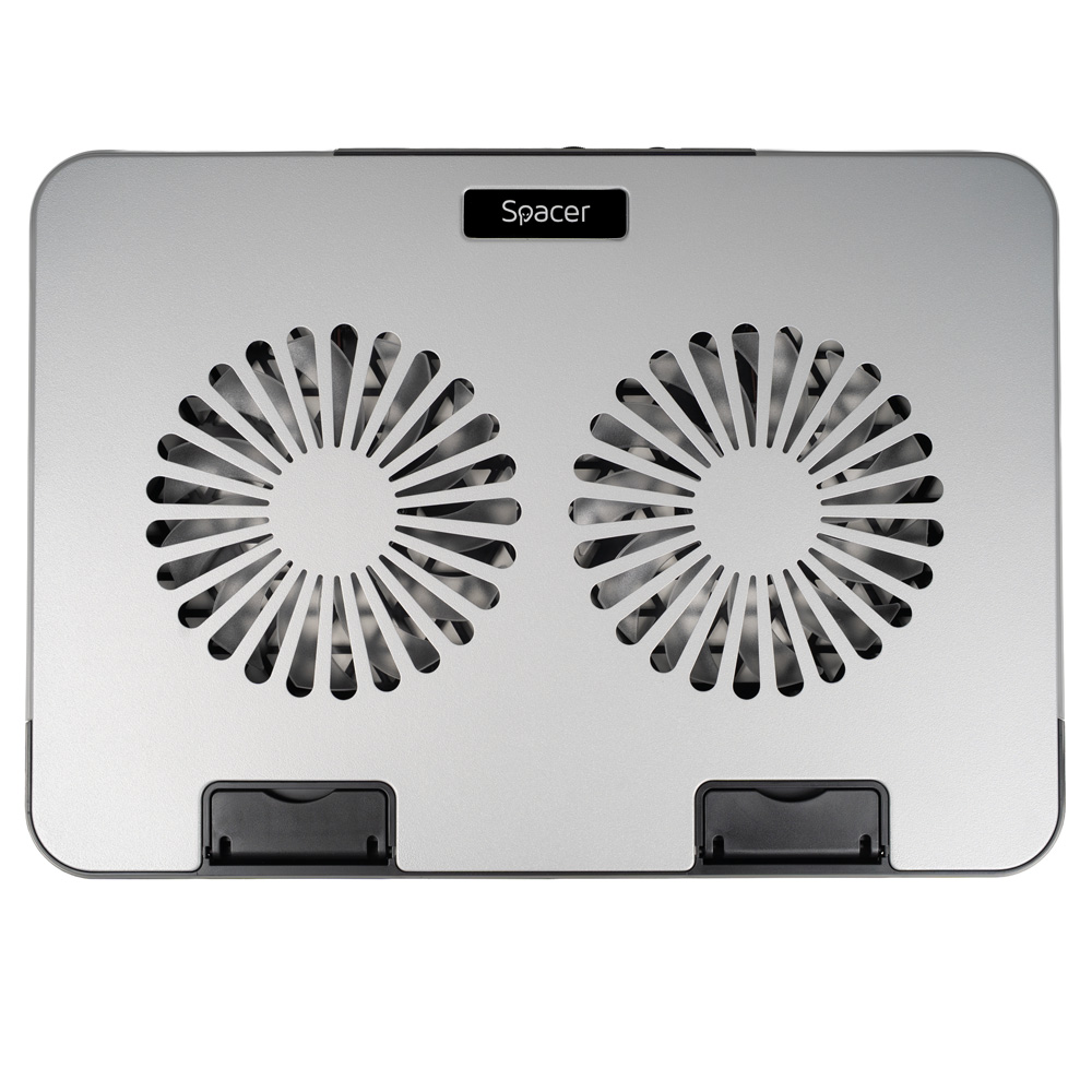 SPACER Cooler laptop SPACER SPNS-GAMING-2F-02, 5 trepte, 17inch, RGB, Silver - IT-Fashion.ro