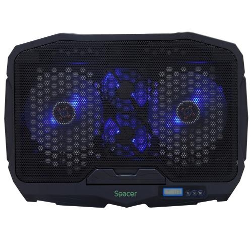 SPACER Cooler laptop SPACER SPS-GAMING, 17", Black - IT-Fashion.ro