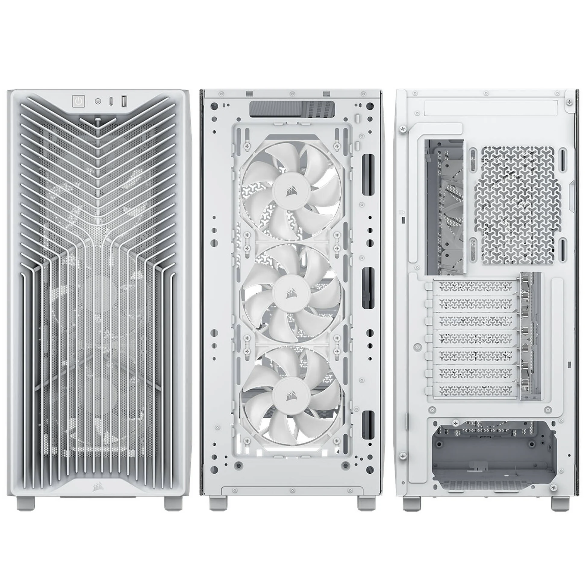 Carcasă CORSAIR 3200D RS, RGB Airflow, Mid-Tower, ATX, White - Imagine 3