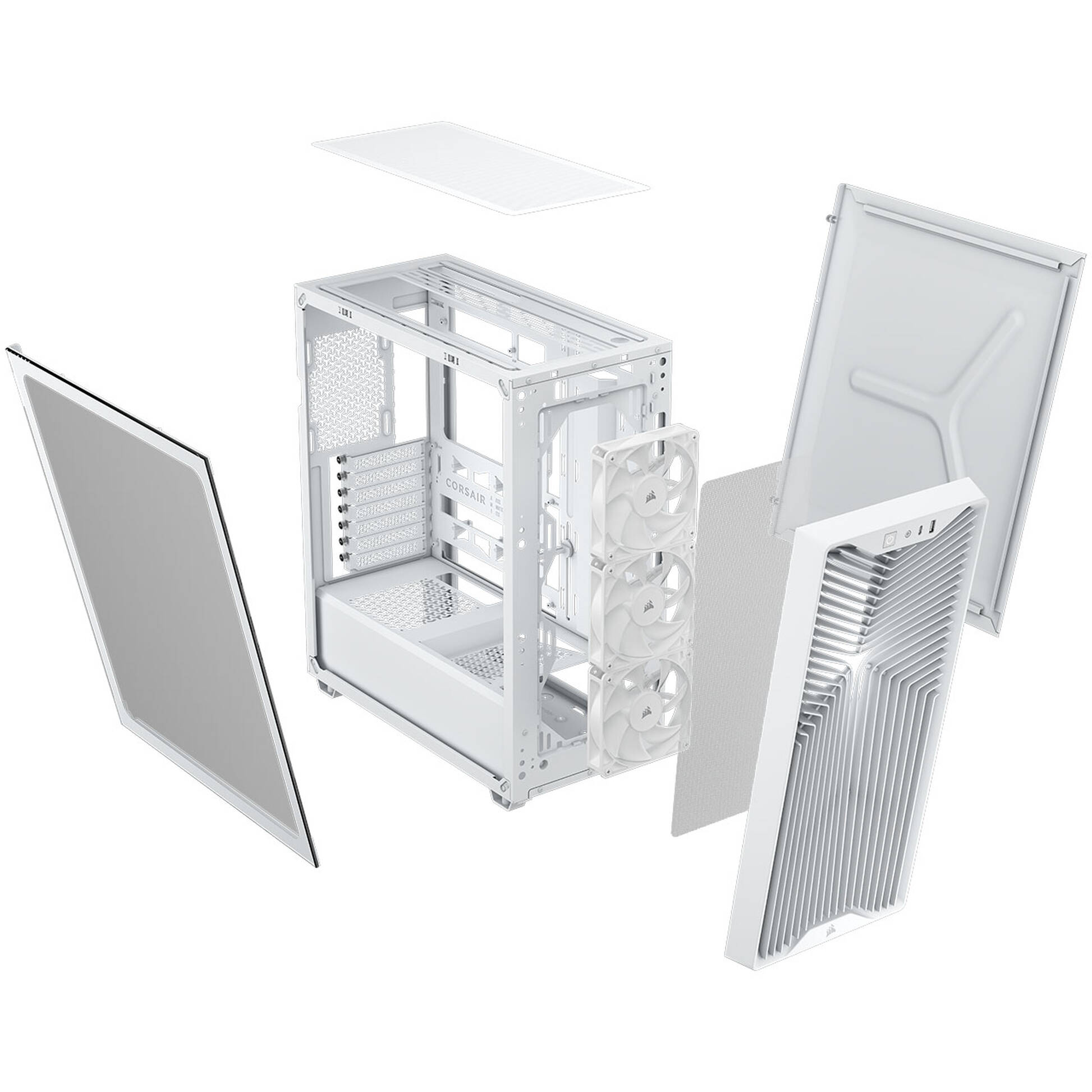 Carcasă CORSAIR 3200D RS, RGB Airflow, Mid-Tower, ATX, White - Imagine 7