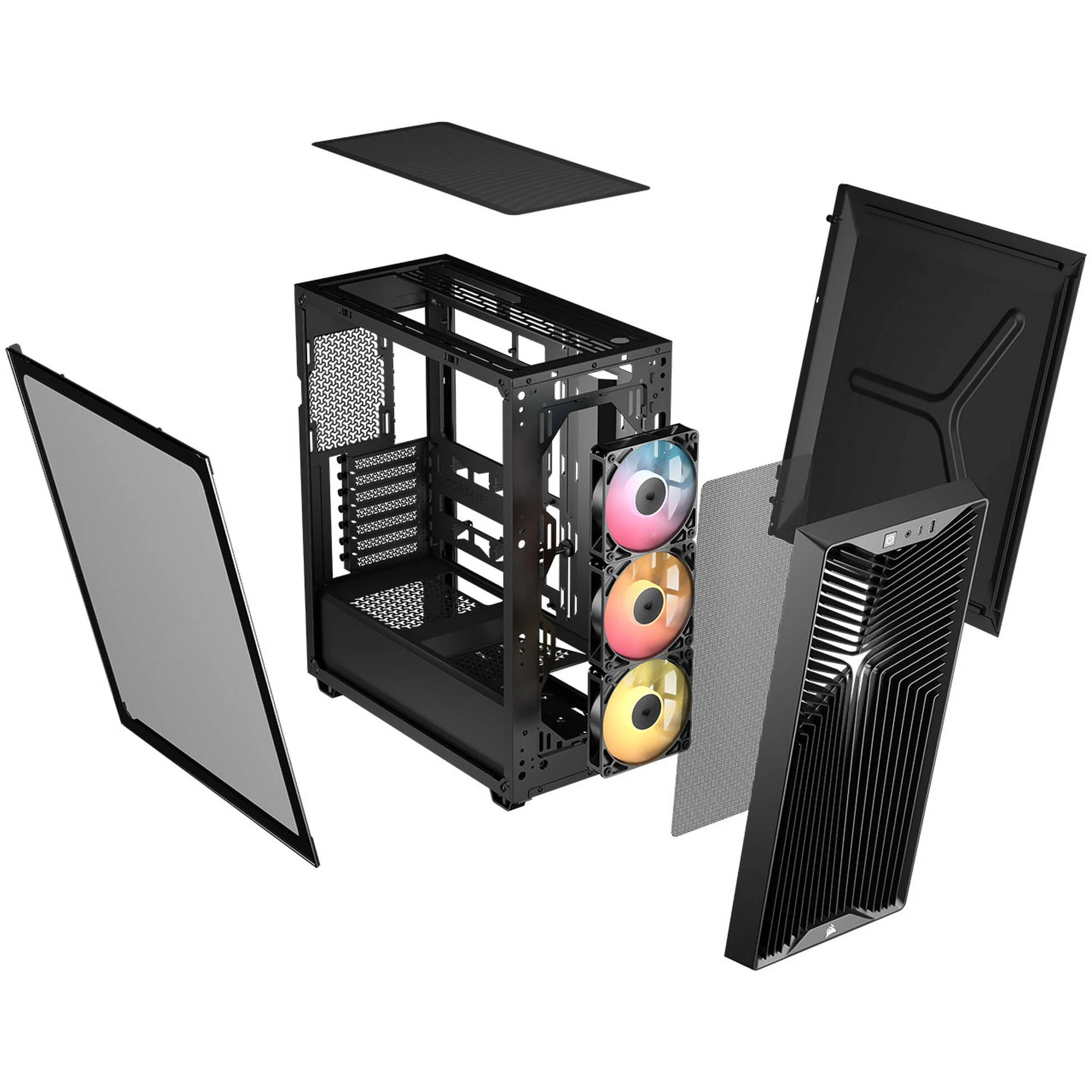 Carcasă PC CORSAIR 3200D RS ARGB, Mid Tower, ATX, Tempered Glass, Black - Imagine 7