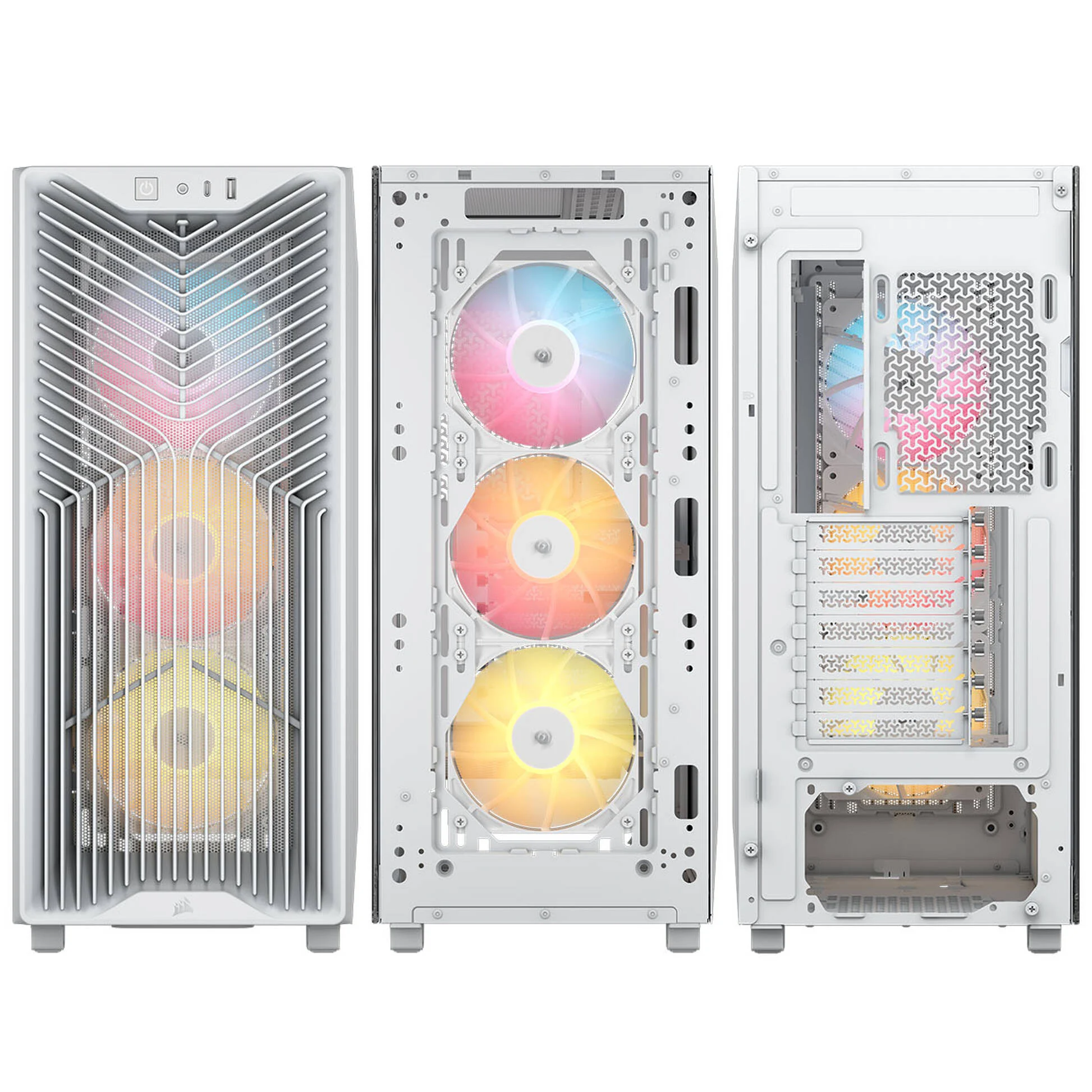 Carcasă PC CORSAIR 3200D RS ARGB, Mid Tower, ATX, Tempered Glass, White - Imagine 3