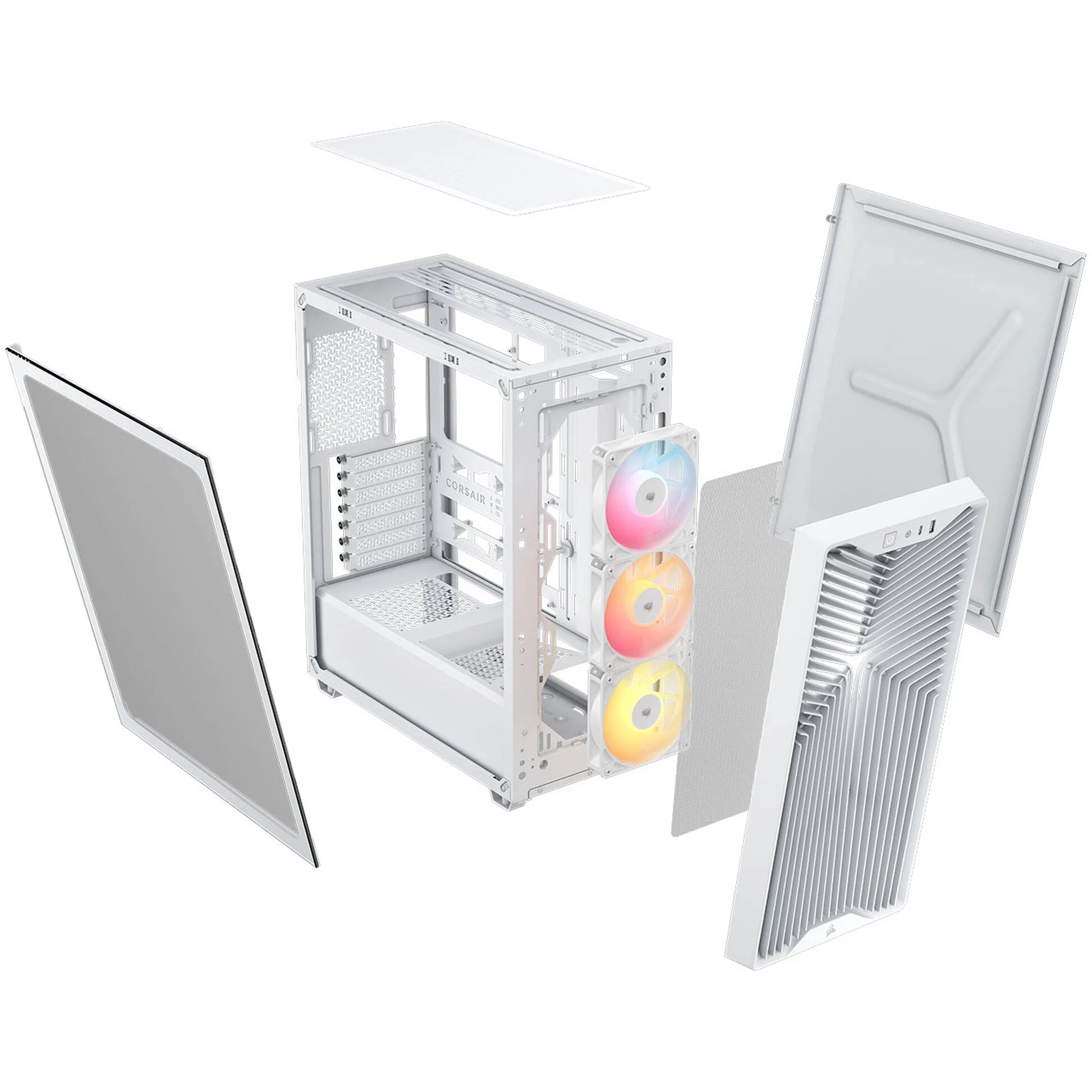 Carcasă PC CORSAIR 3200D RS ARGB, Mid Tower, ATX, Tempered Glass, White - Imagine 7