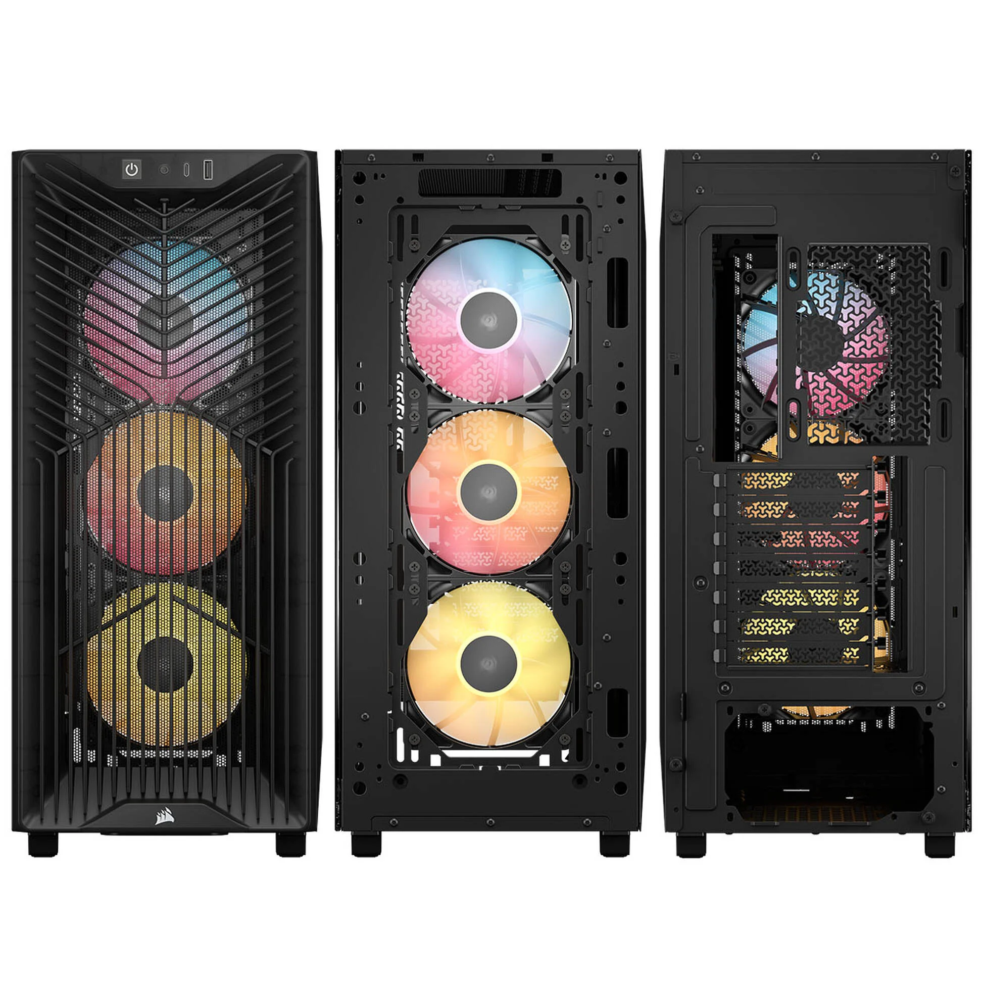 Carcasă PC CORSAIR 3200D RS ARGB, Mid Tower, ATX, Tempered Glass, Smoke - Imagine 3