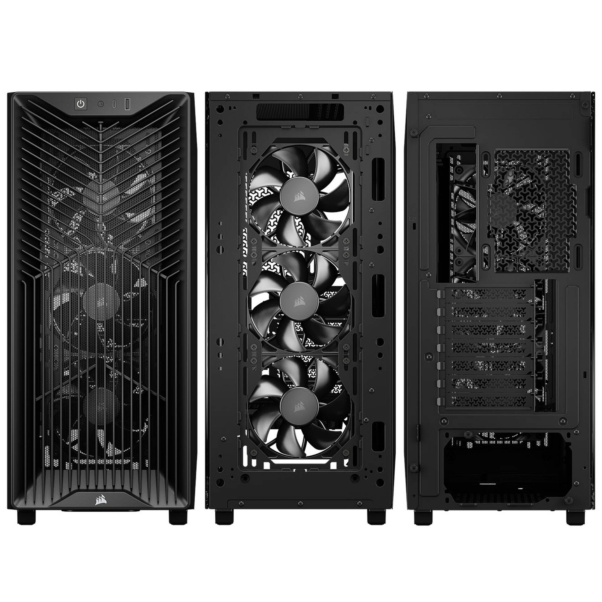 Carcasă CORSAIR 3200D RS, RGB Airflow, Mid-Tower, ATX, Black - Imagine 3