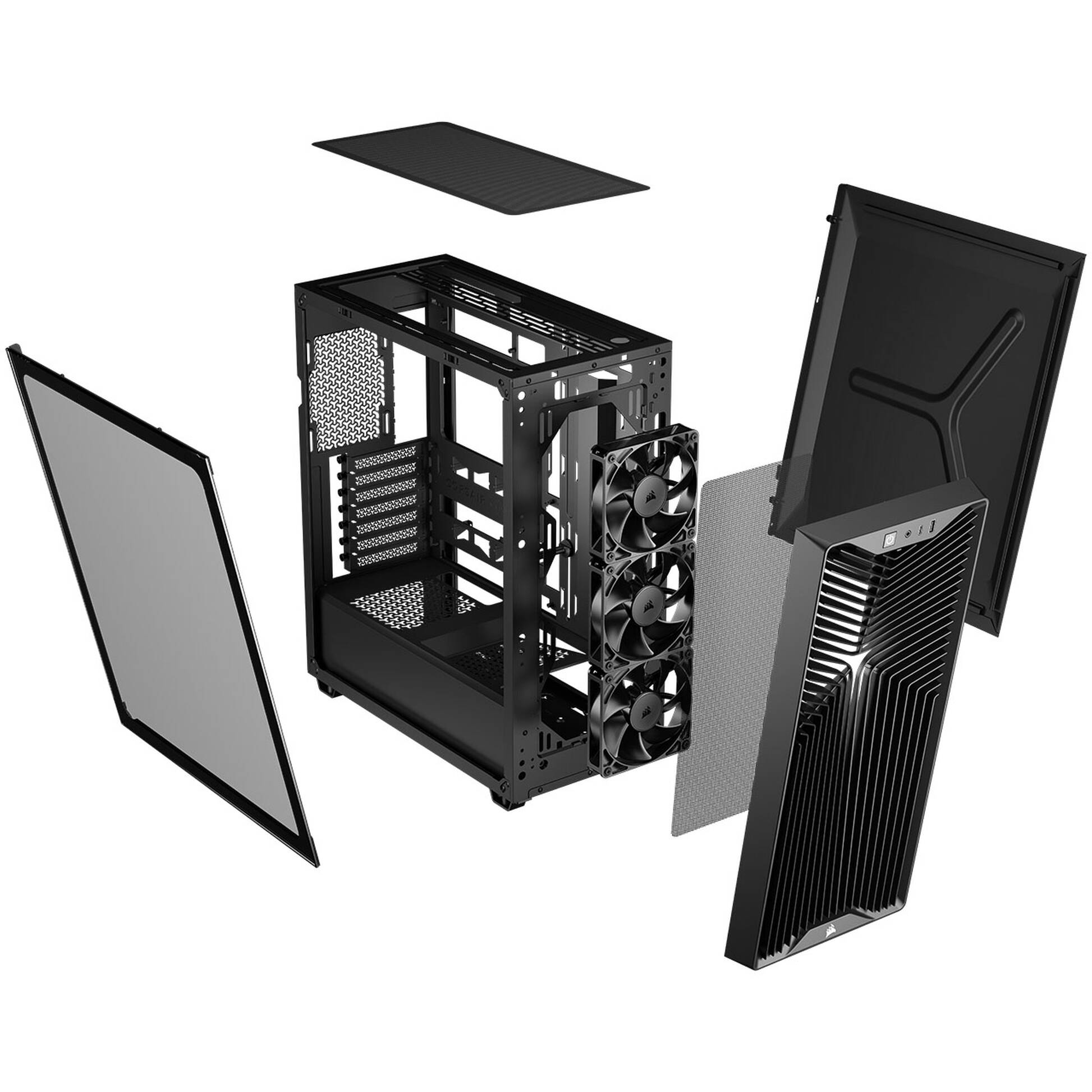 Carcasă CORSAIR 3200D RS, RGB Airflow, Mid-Tower, ATX, Black - Imagine 7