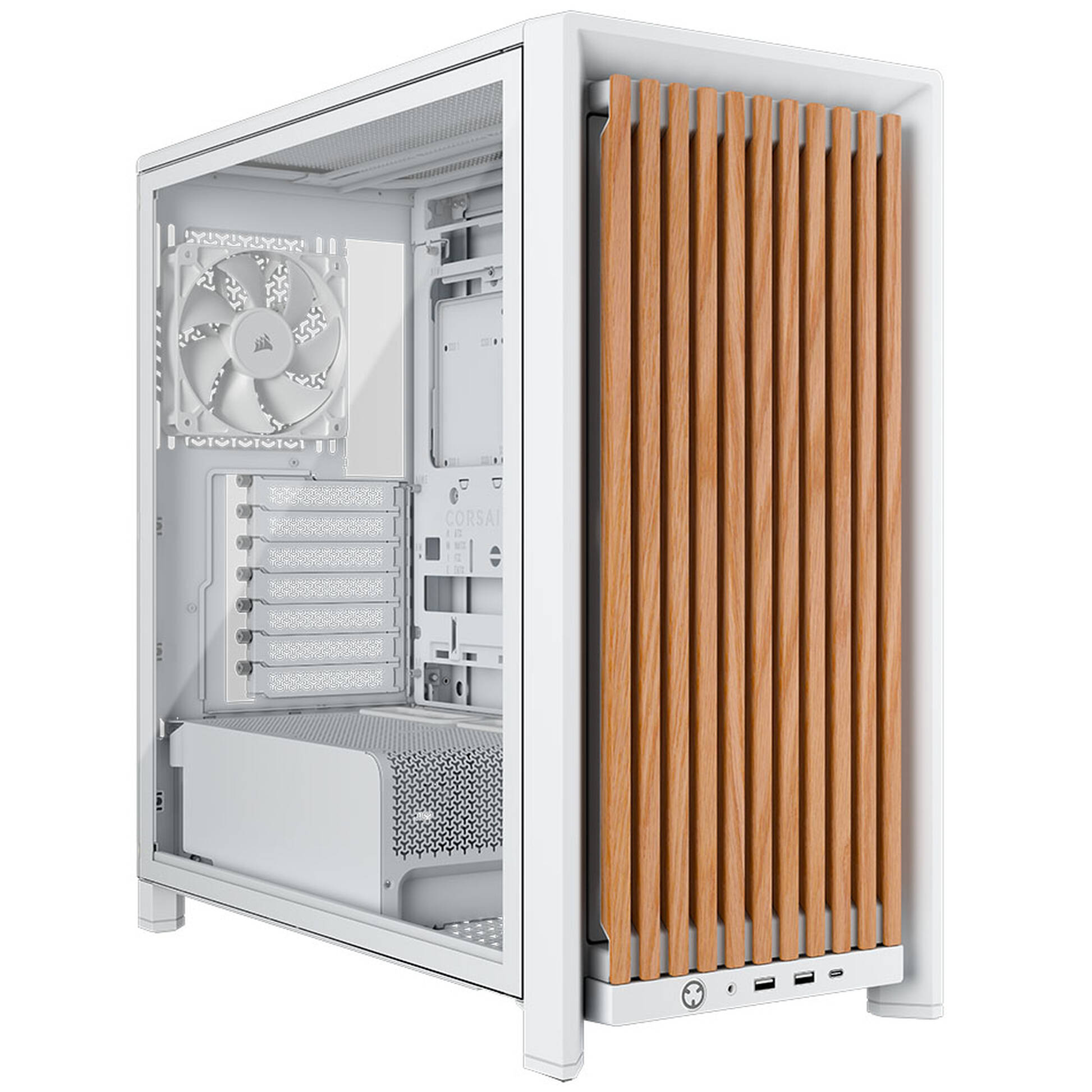 CORSAIR Carcasă CORSAIR FRAME 4000D RS Wood, Mid-Tower, E-ATX, White - IT-Fashion.ro