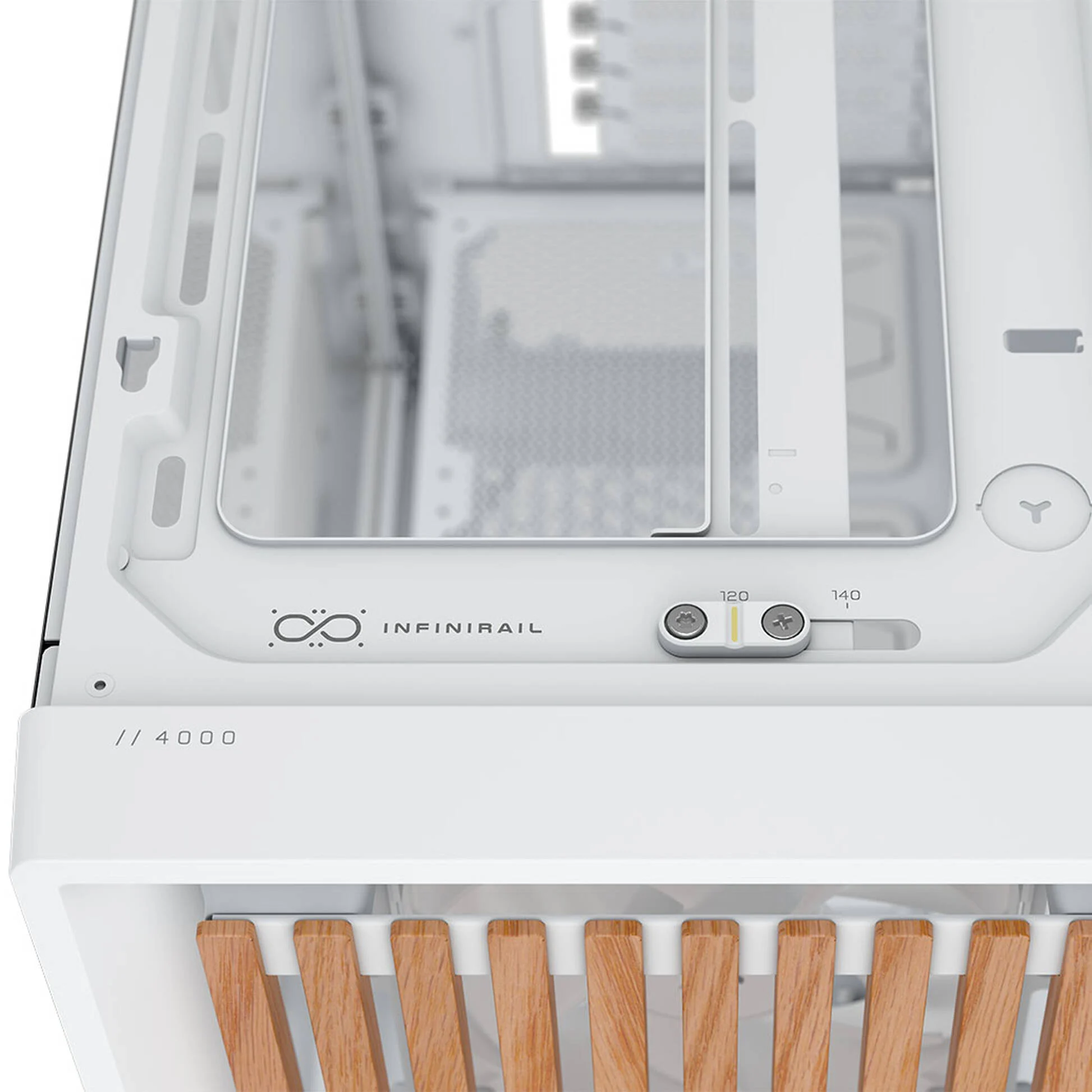 Carcasă CORSAIR FRAME 4000D RS Wood, Mid-Tower, E-ATX, White - Imagine 8