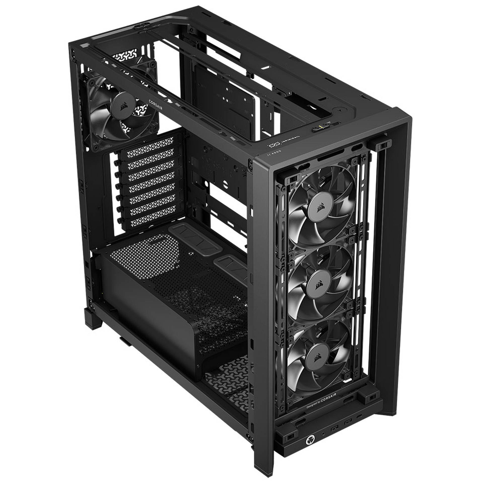 Carcasă CORSAIR FRAME 4000D RS Wood, Mid-Tower, E-ATX, Black - Imagine 6