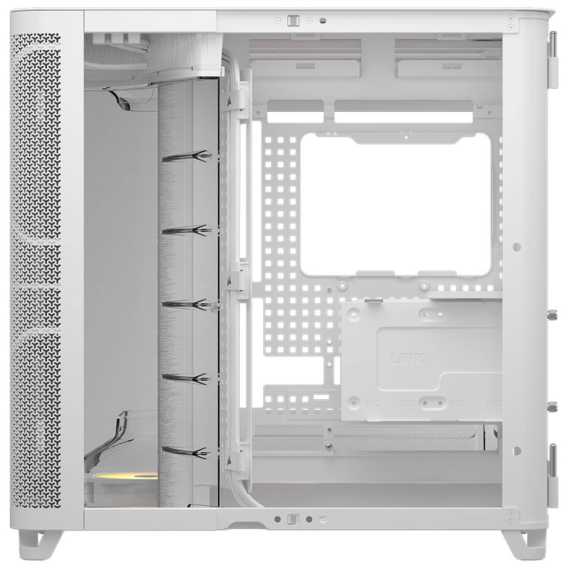 Carcasă CORSAIR AIR 5400 RS-R White ARGB, Mid Tower, Tempered Glass, RGB, E-ATX, ATX, Micro-ATX, Mini-ITX, White - Imagine 6