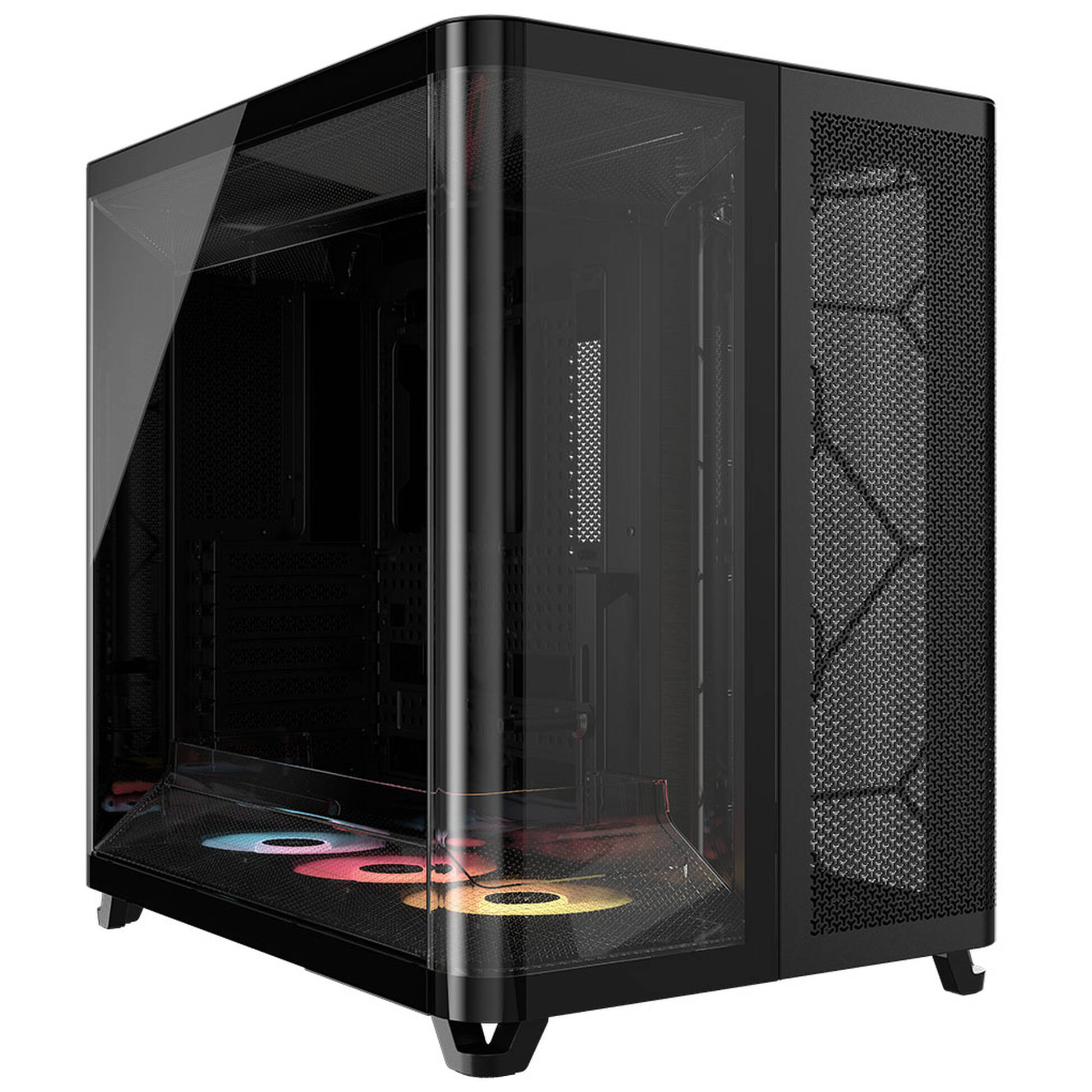 CORSAIR Carcasă CORSAIR AIR 5400 RS-R White ARGB, Mid Tower, Tempered Glass, RGB, E-ATX, ATX, Micro-ATX, Mini-ITX, Black - IT-Fashion.ro
