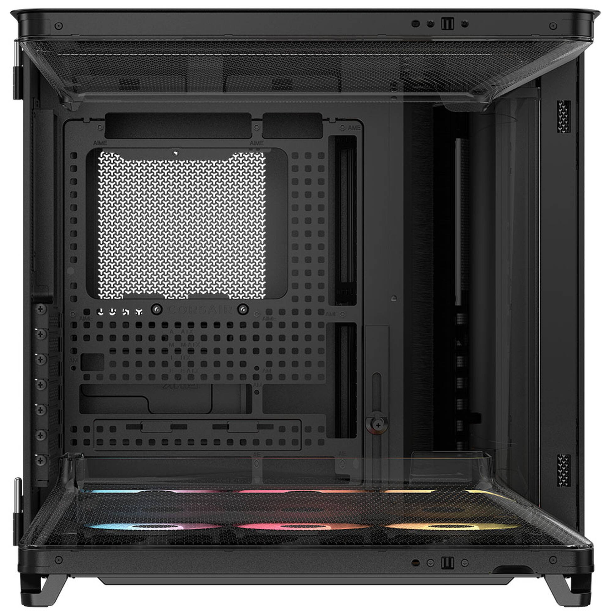 Carcasă CORSAIR AIR 5400 RS-R White ARGB, Mid Tower, Tempered Glass, RGB, E-ATX, ATX, Micro-ATX, Mini-ITX, Black - Imagine 4