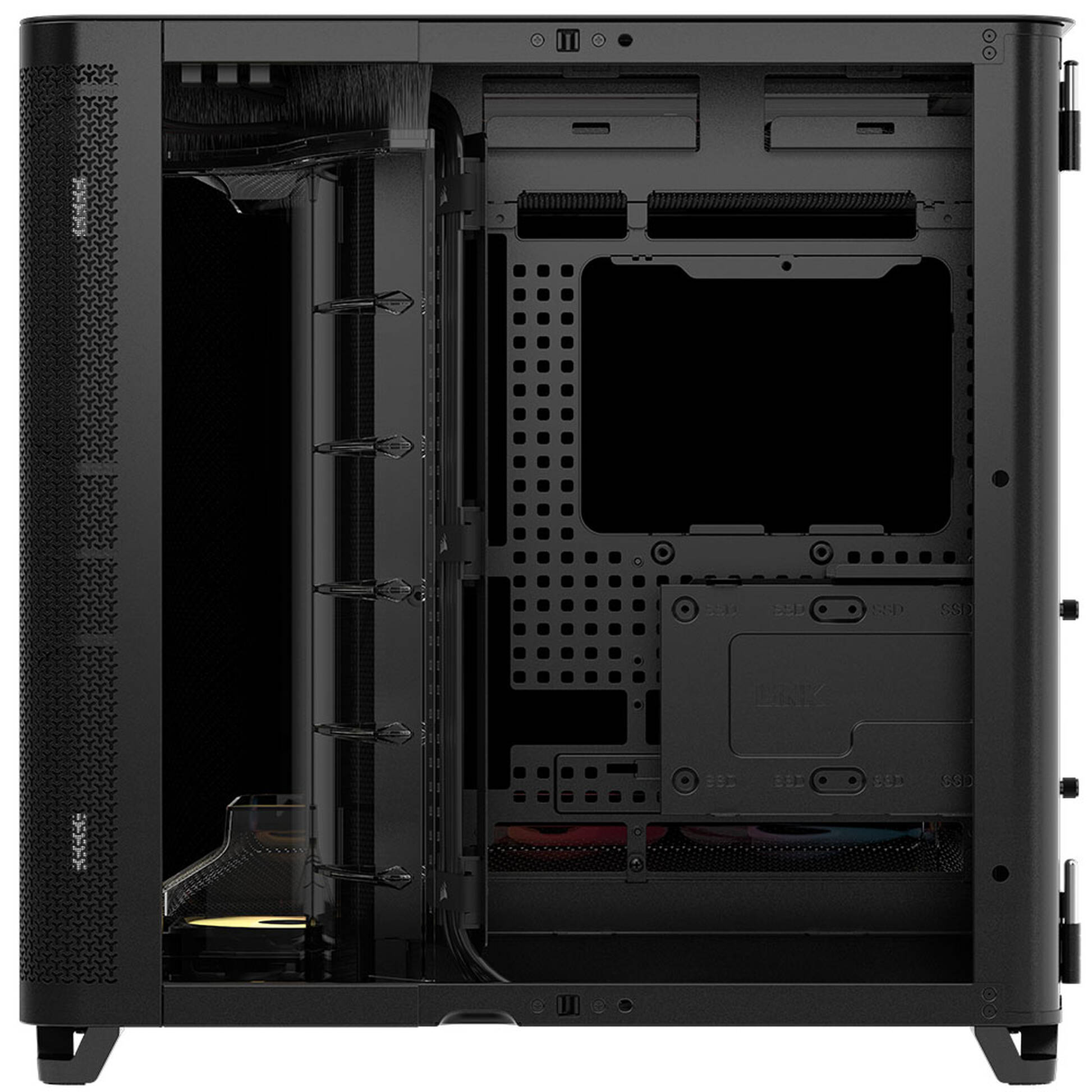 Carcasă CORSAIR AIR 5400 RS-R White ARGB, Mid Tower, Tempered Glass, RGB, E-ATX, ATX, Micro-ATX, Mini-ITX, Black - Imagine 6