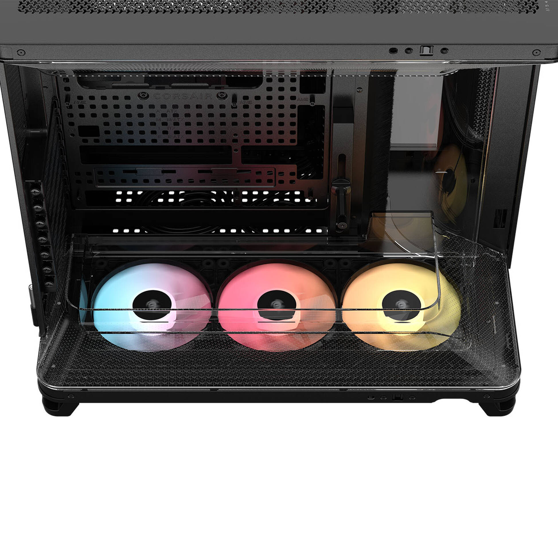 Carcasă CORSAIR AIR 5400 RS-R White ARGB, Mid Tower, Tempered Glass, RGB, E-ATX, ATX, Micro-ATX, Mini-ITX, Black - Imagine 8