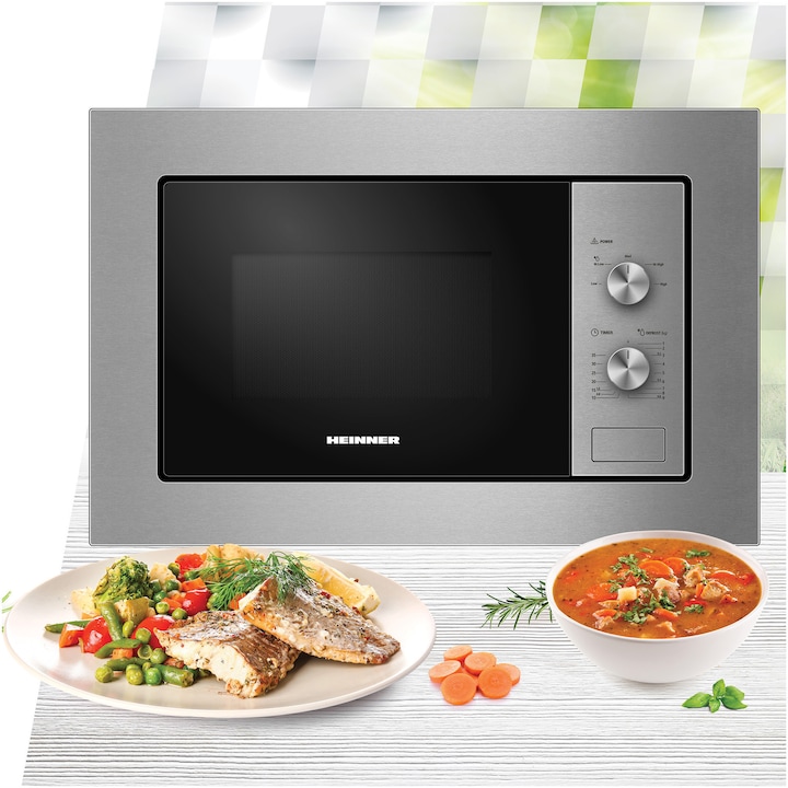 HEINNER Cuptor cu microunde HEINNER HMW-MDBI20MIX, 20l, 800 W, Inox - IT-Fashion.ro