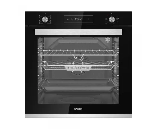 Samus Cuptor incorporabil SAMUS SCE828GCF3D, 80 L, 2500 W, 8 funcții, curățare catalitică, negru - IT-Fashion.ro