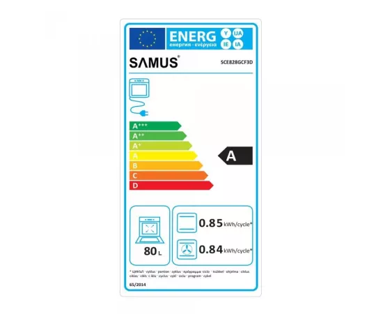 Cuptor incorporabil SAMUS SCE828GCF3D, 80 L, 2500 W, 8 funcții, curățare catalitică, negru - Imagine 8