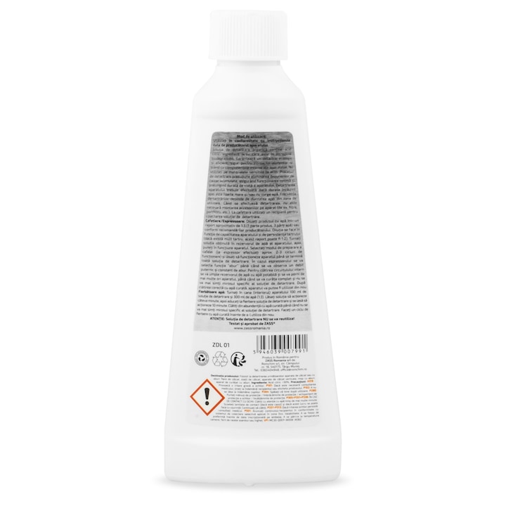 Decalcifiant lichid bio ZASS ZDL 01, 250 ml anti-calcar pentru espressoare, cafetiere și fierbătoare, 250 ml - Imagine 4