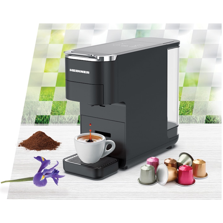 Espressor cu capsule HEINNER HEMC-DD15BK, 1525W, 15 bar, 1.5L, Negru - Imagine 3