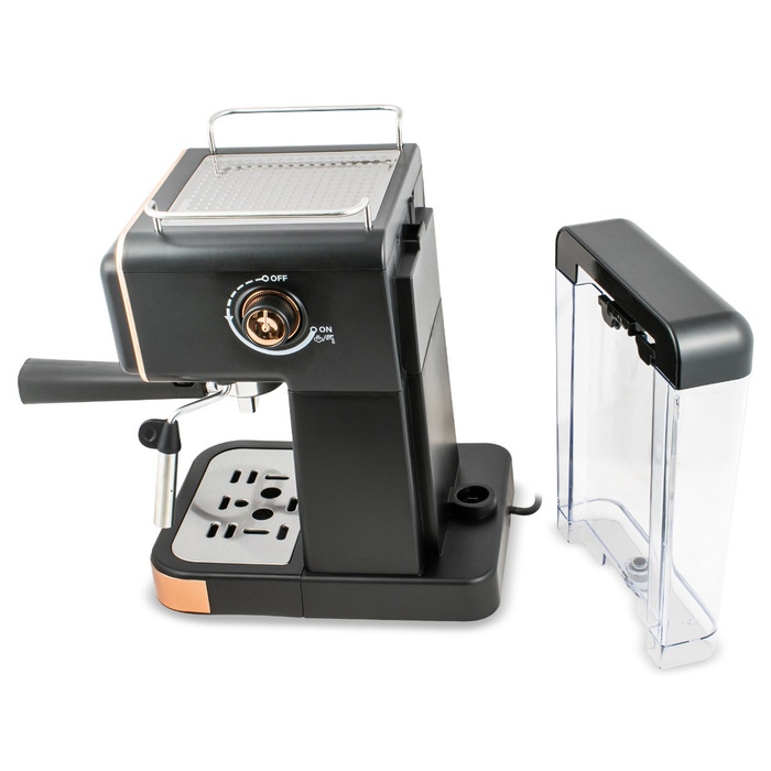 Espressor manual Zass ZEM 20 Rose Gold , 20 bar, 1350 W, compatibil capsule Nespresso, 1.5l, duza spumare inox, negru - Imagine 5