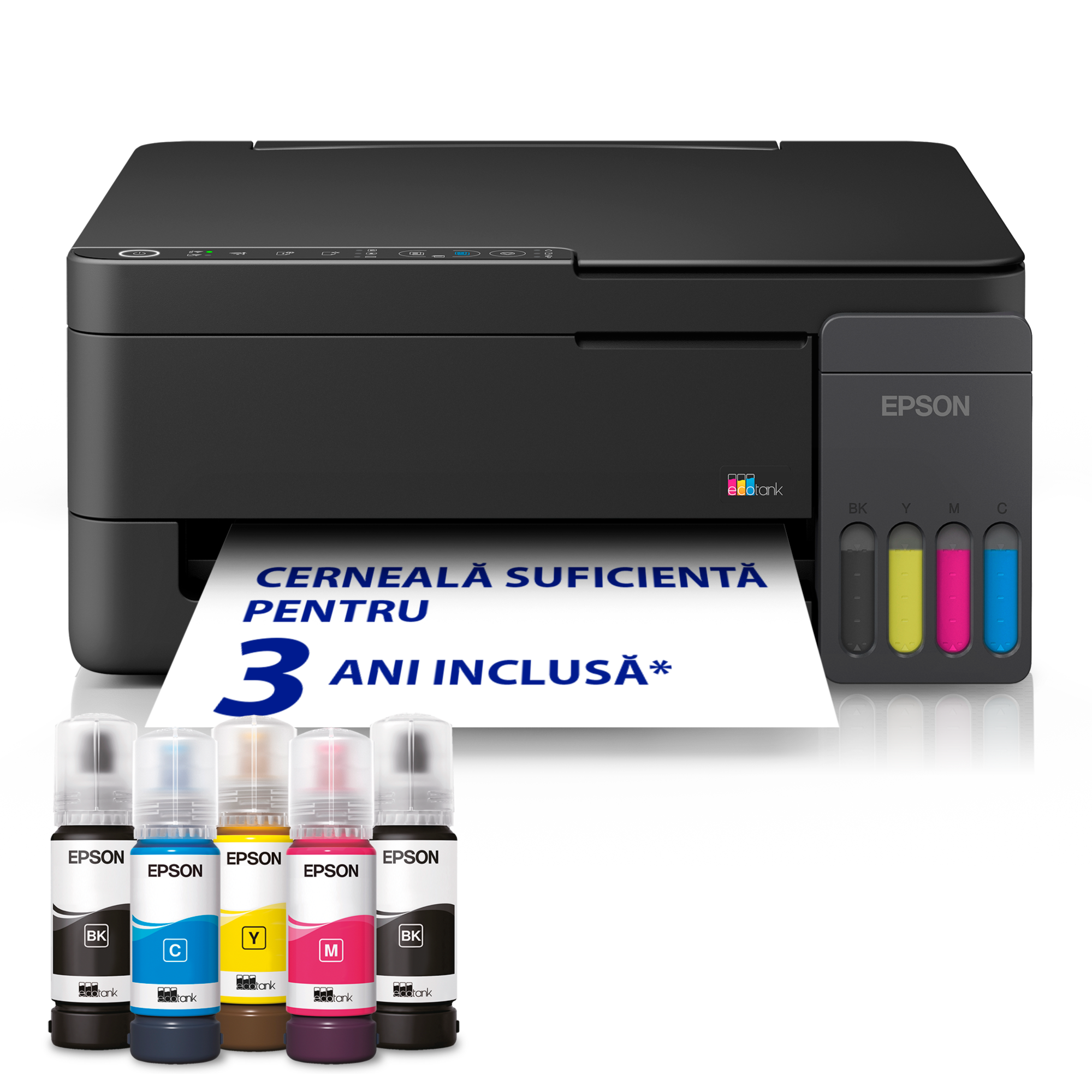 EPSON Multifuncțional EPSON EcoTank L3350, InkJet CISS, Color, Format A4, Wi-Fi - IT-Fashion.ro