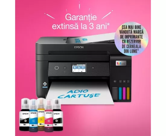 Multifunctional inkjet Color CISS EPSON EcoTank L6290, A4, Wireless, ADF, Fax, Negru - Imagine 7