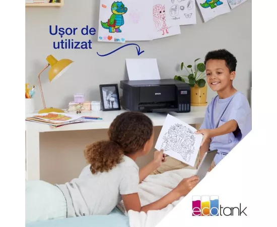 Multifunctional inkjet Color CISS EPSON EcoTank L6290, A4, Wireless, ADF, Fax, Negru - Imagine 9