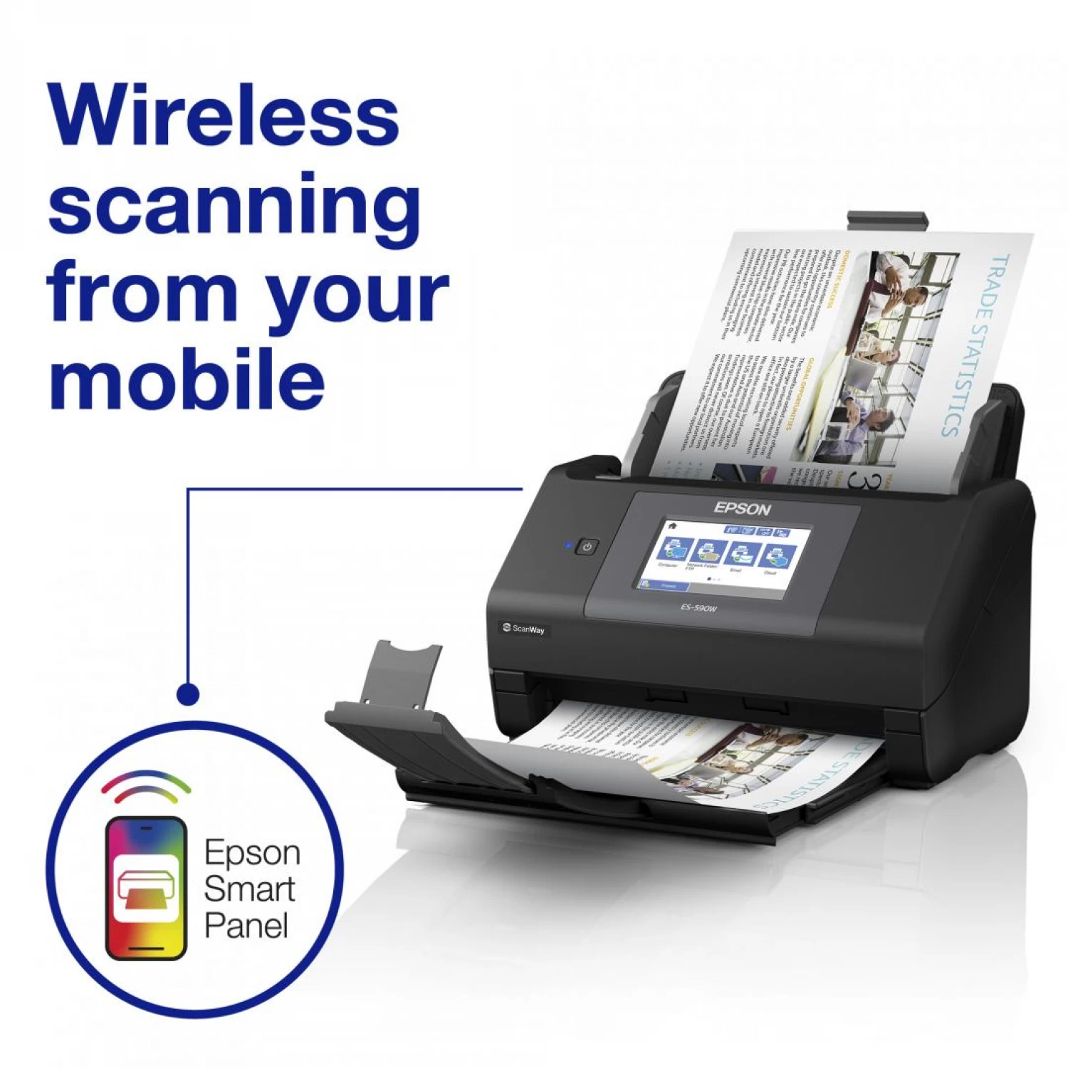 Scanner EPSON WorkForce ES-590W, A4, Duplex - Imagine 4