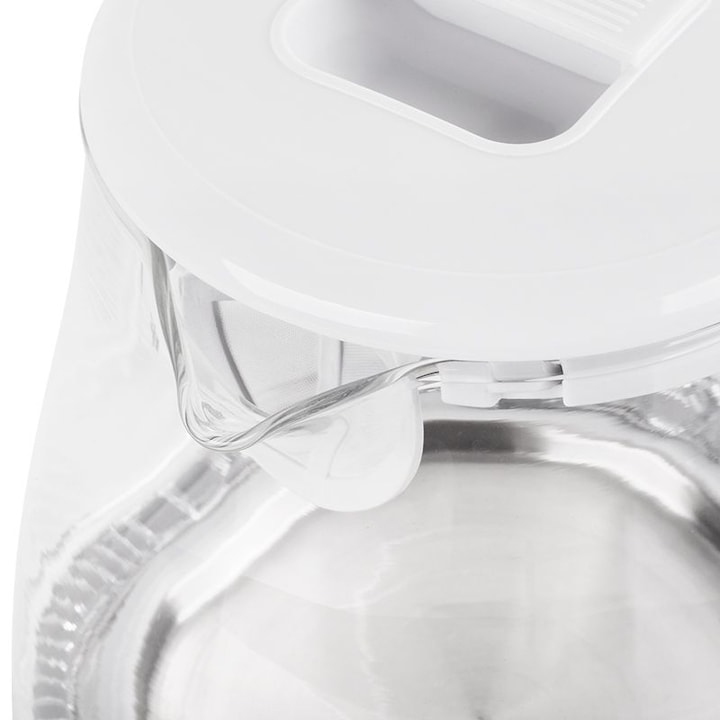 TEESA Fierbător electric TEESA TSA1511W, 1.7L, 2200W, sticlă borosilicată, iluminare LED, White - IT-Fashion.ro