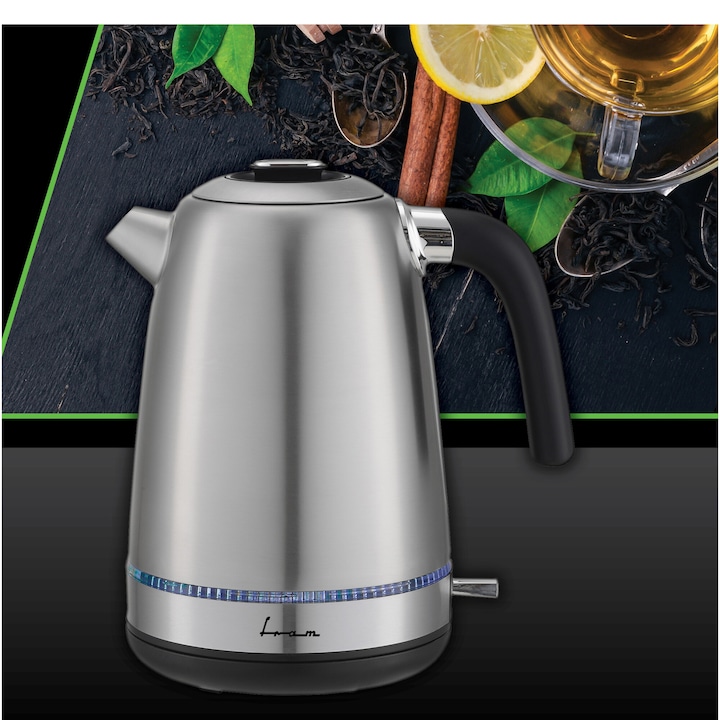 FRAM Fierbator electric FRAM FEK-M2200SS, 2200w, 1.7l, Inox - IT-Fashion.ro