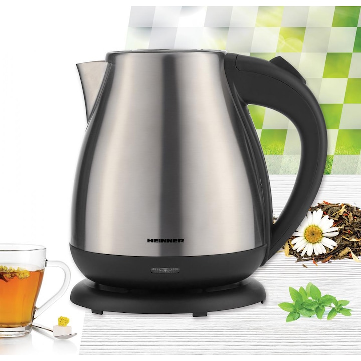 Fierbator electric HEINNER HEK-17IX, 1850-22000W, 1.7l, Inox - Imagine 3